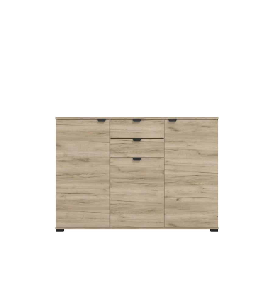 Credenza "pamplona" 3 ante e 2 cassetti, 135x40x95 cm